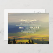 Blaue Berge und Sonnenuntergänge Save the Date Ankündigungspostkarte (Vorne/Hinten)