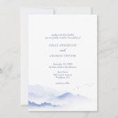 Blaue Berge und Vögel - Einladung zur Hochzeit (Vorderseite)