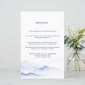 Blaue Berge und Vögel Hochzeitsmenü (Stehend Vorderseite)
