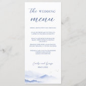 Blaue Berge und Vögel Hochzeitsmenü Menükarte (Vorderseite)
