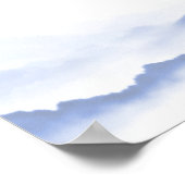 Blaue Berge und Vögel Hochzeitsplakat Poster (Ecke)