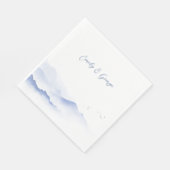 Blaue Berge und Vögel Serviette (Ecke)