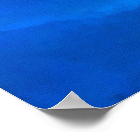 Blaue Berge Wasserfarbe Poster (Ecke)