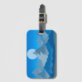 Blaue Berggipfel Landschaftsbild Gepäckanhänger (Vorderseite Vertikal)