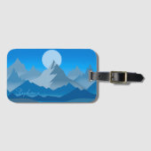 Blaue Berggipfel Landschaftsbild Gepäckanhänger (Vorderseite (Horizontal))