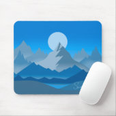 Blaue Berggipfel Landschaftsbild Mousepad (Mit Mouse)