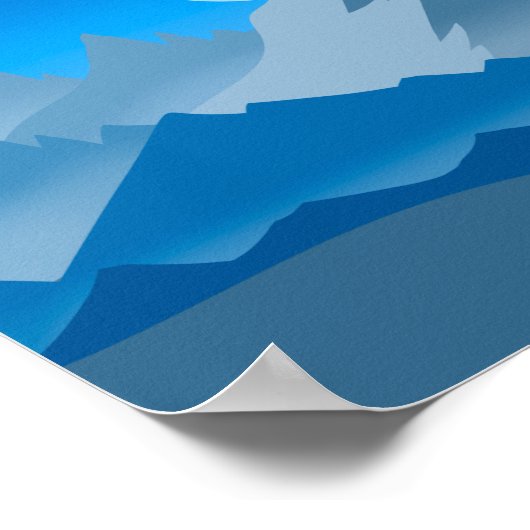Blaue Berggipfel Landschaftsbild Poster (Ecke)