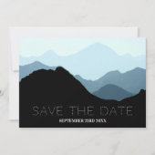 Blaue Bergkette, rustikale Hochzeit Save The Date (Vorderseite)
