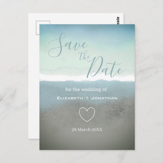 Blaue Bergketten Save the Date Postkarte (Vorne/Hinten)