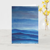 Blaue Berglandschaft Grußkarte Karte (Gelbe Blume)