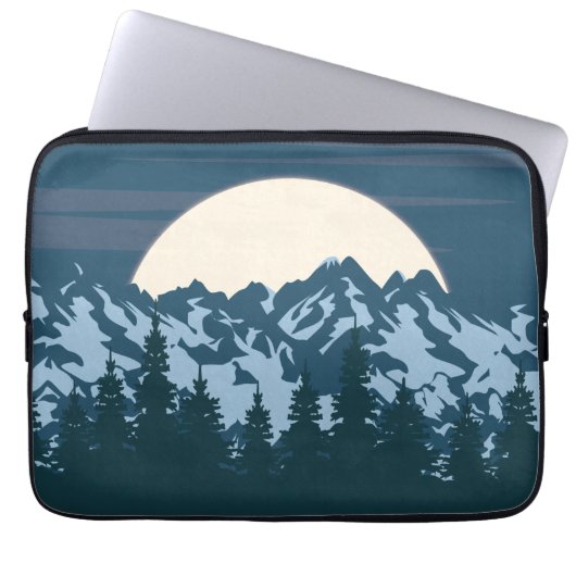 Blaue Berglandschaft Laptopschutzhülle (Vorderseite)