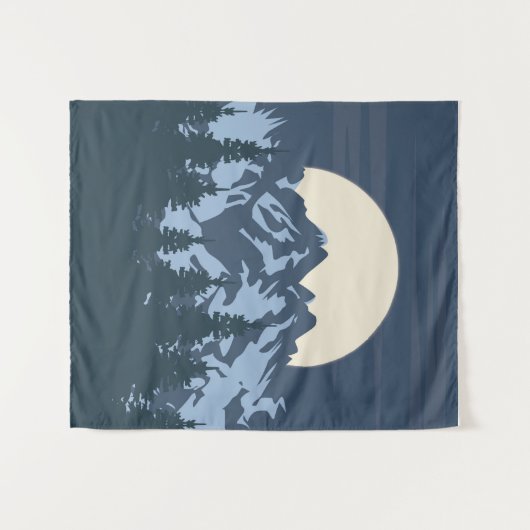 Blaue Berglandschaft Wandteppich (Vorderseite (Horizontal))