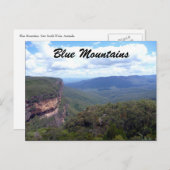 Blaue Bergsicht Postkarte (Vorne/Hinten)