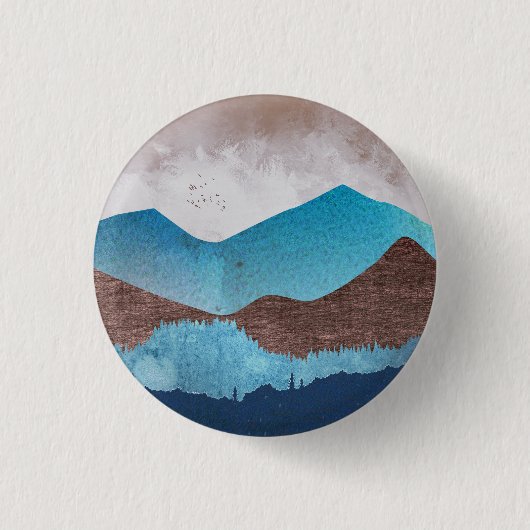 Blaue Bergspitzen Button (Vorderseite)