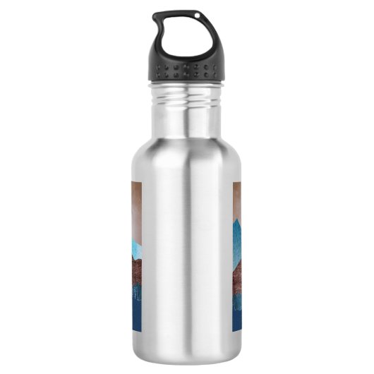 Blaue Bergspitzen Edelstahlflasche (Rückseite)