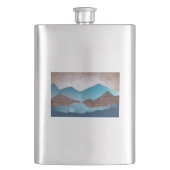 Blaue Bergspitzen Flachmann (Vorderseite)