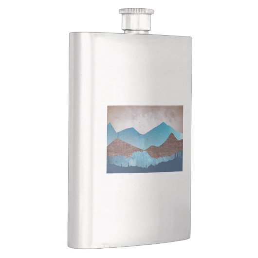 Blaue Bergspitzen Flachmann (Rechts)