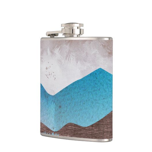 Blaue Bergspitzen Flachmann (Links)