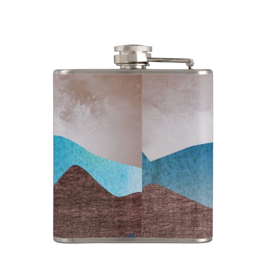 Blaue Bergspitzen Flachmann (Rückseite)