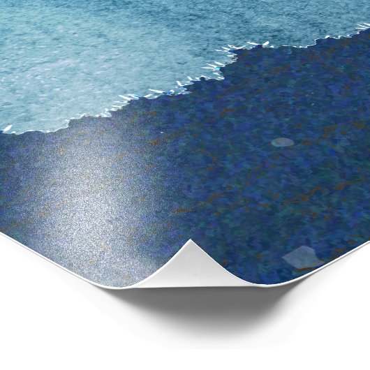 Blaue Bergspitzen Fotodruck (Ecke)