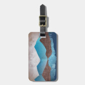 Blaue Bergspitzen Gepäckanhänger (Vorderseite vertikal)