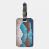 Blaue Bergspitzen Gepäckanhänger (Rückseite vertikal)