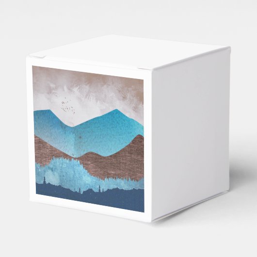 Blaue Bergspitzen Geschenkschachtel (Vorderseite)