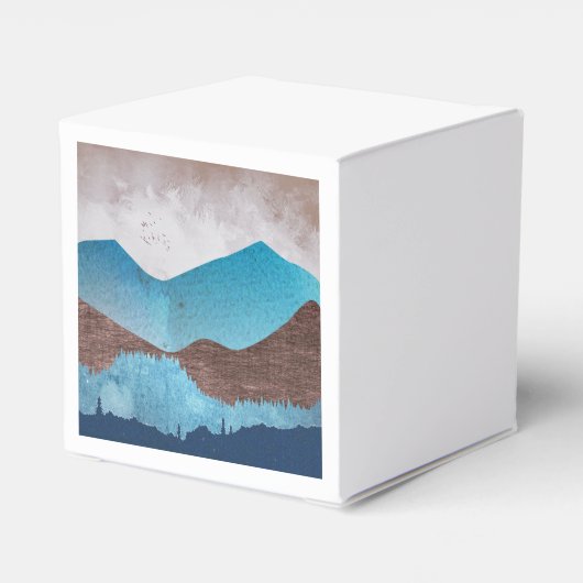 Blaue Bergspitzen Geschenkschachtel (Rückseite)