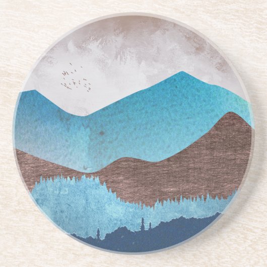 Blaue Bergspitzen Getränkeuntersetzer (Vorne)