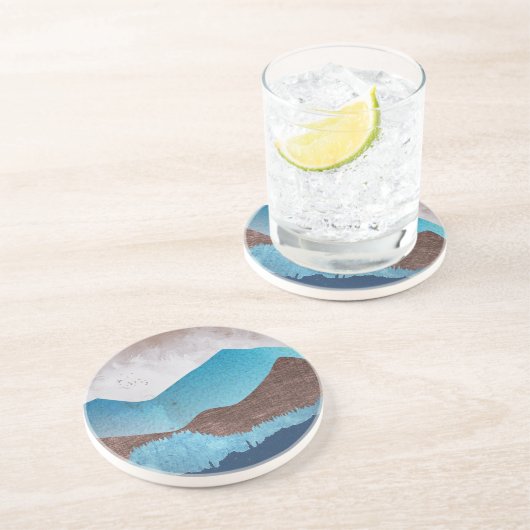Blaue Bergspitzen Getränkeuntersetzer (Seite)