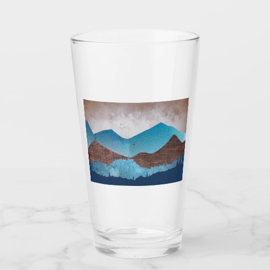Blaue Bergspitzen Glas (Vorderseite)