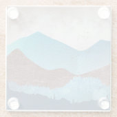 Blaue Bergspitzen Glasuntersetzer (Rückseite)