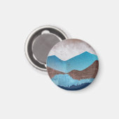 Blaue Bergspitzen Magnet (Vorderseite/Rückseite)
