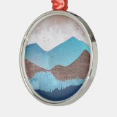 Blaue Bergspitzen Ornament Aus Metall (Links)