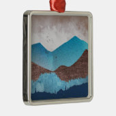 Blaue Bergspitzen Ornament Aus Metall (Rechts)
