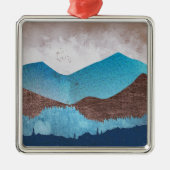 Blaue Bergspitzen Ornament Aus Metall (Vorne)