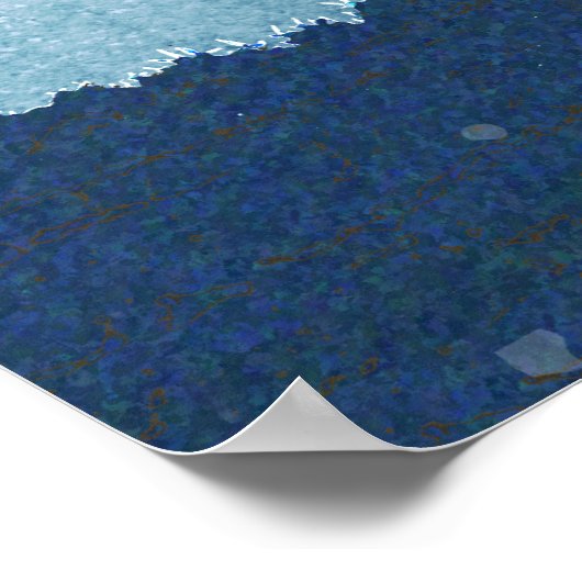 Blaue Bergspitzen Poster (Ecke)