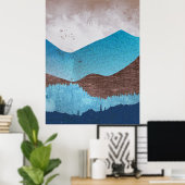 Blaue Bergspitzen Poster (Heimbüro)