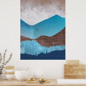 Blaue Bergspitzen Poster (Küche)