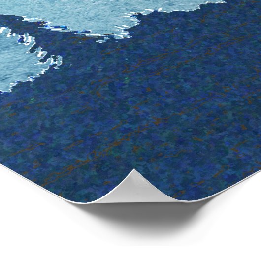 Blaue Bergspitzen Poster (Ecke)