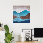 Blaue Bergspitzen Poster (Heimbüro)