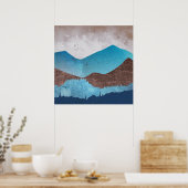 Blaue Bergspitzen Poster (Küche)