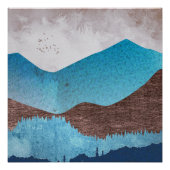 Blaue Bergspitzen Poster (Vorderseite)