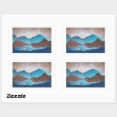 Blaue Bergspitzen Rechteckiger Aufkleber (Blatt)