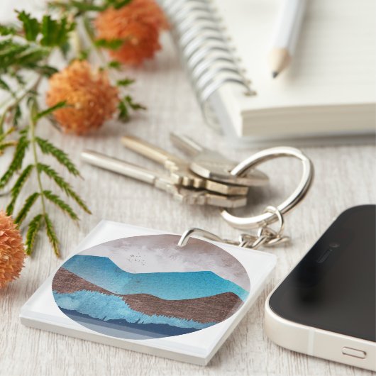 Blaue Bergspitzen Schlüsselanhänger (Vorderseite rechts)