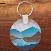 Blaue Bergspitzen Schlüsselanhänger (Vorderseite)