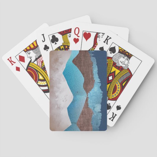 Blaue Bergspitzen Spielkarten (Rückseite)