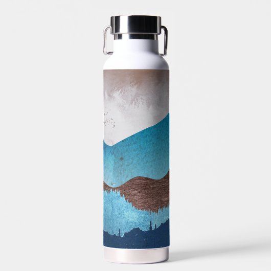 Blaue Bergspitzen Trinkflasche (Vorne)