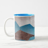 Blaue Bergspitzen Zweifarbige Tasse (Links)