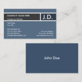 Blaue berufliche Initialen Visitenkarte (Vorne/Hinten)